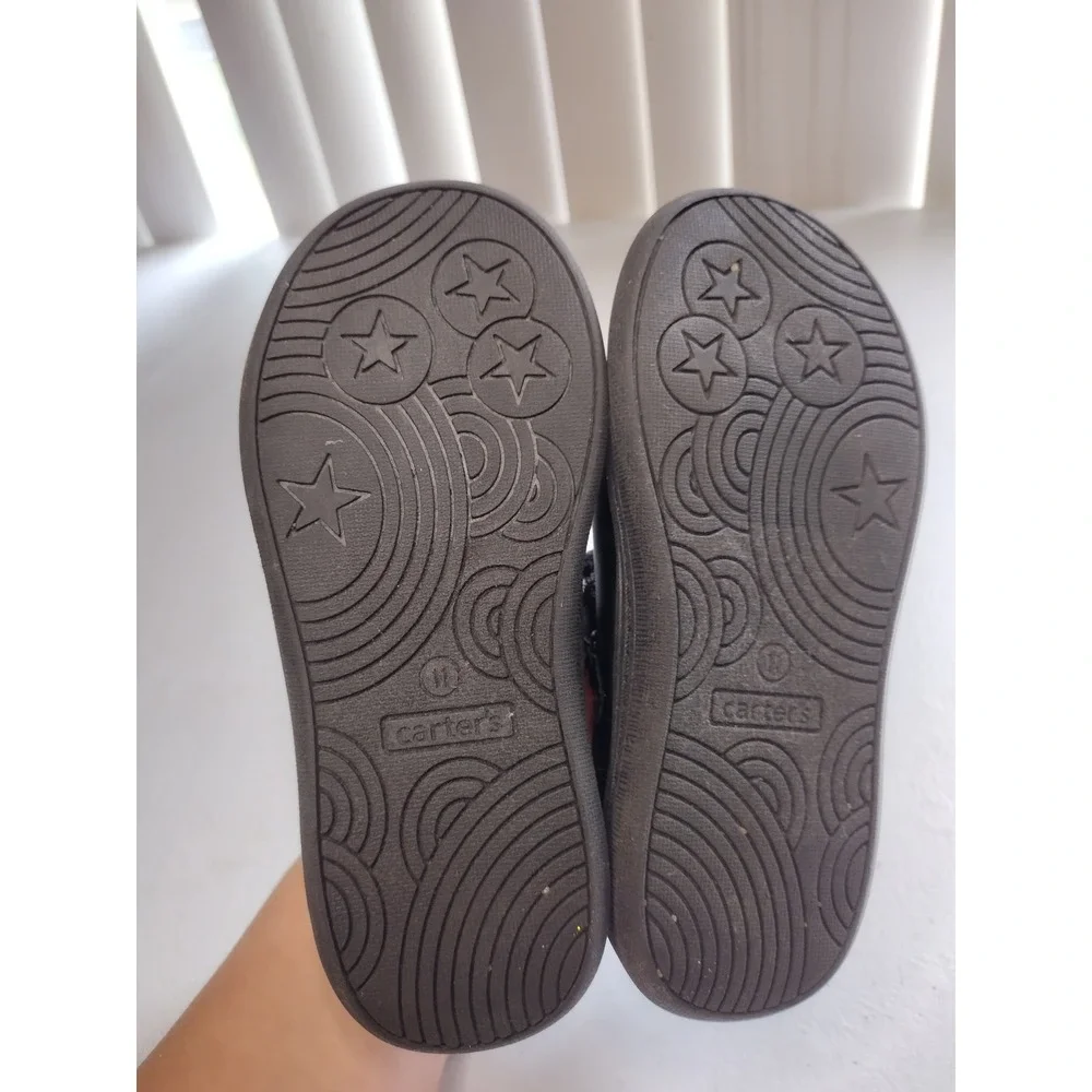 Carters Girls Black‎ Mary Jane Flats Patent Toe Bow School Shoes Size 11 Toddler